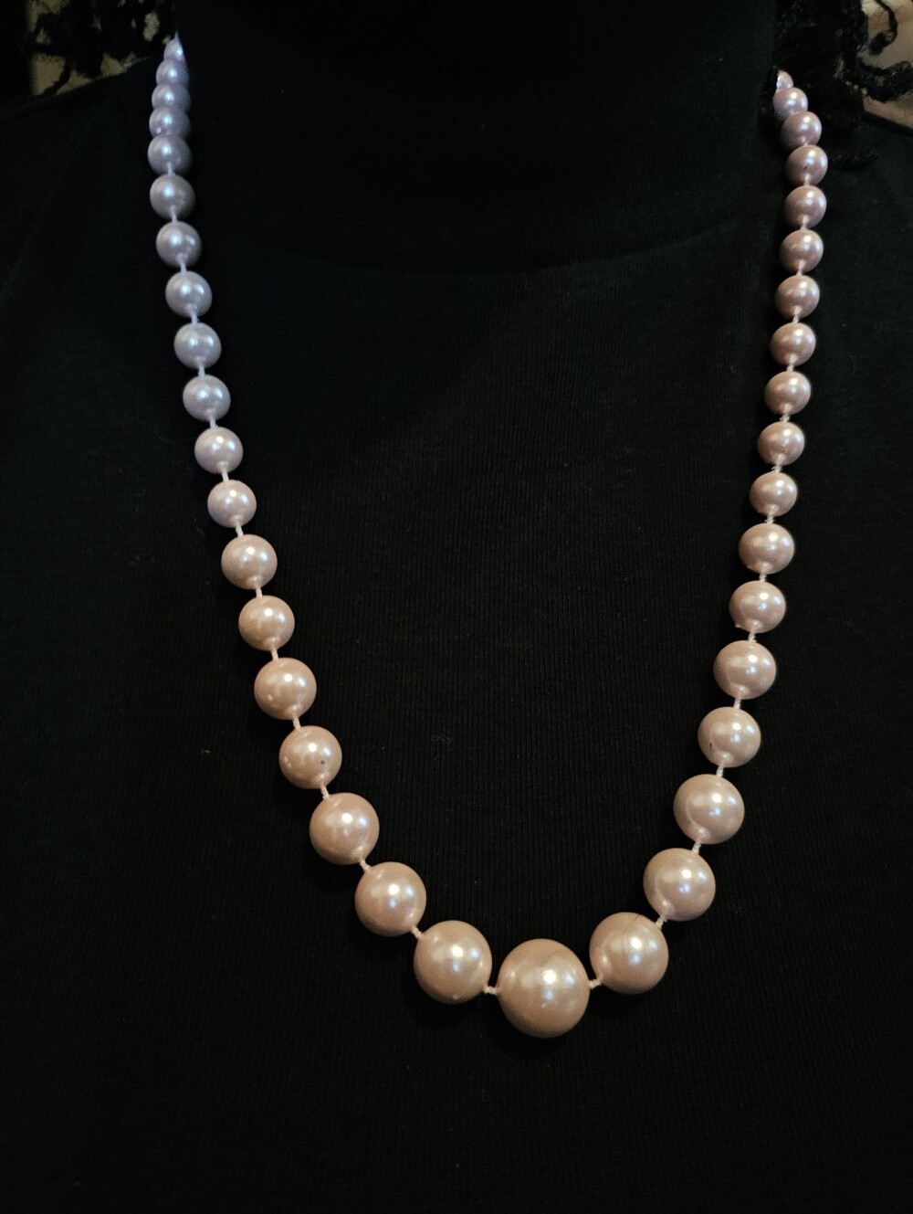 Vintage Nancy Meyers Style Classic Pink Pearl Bead Necklace